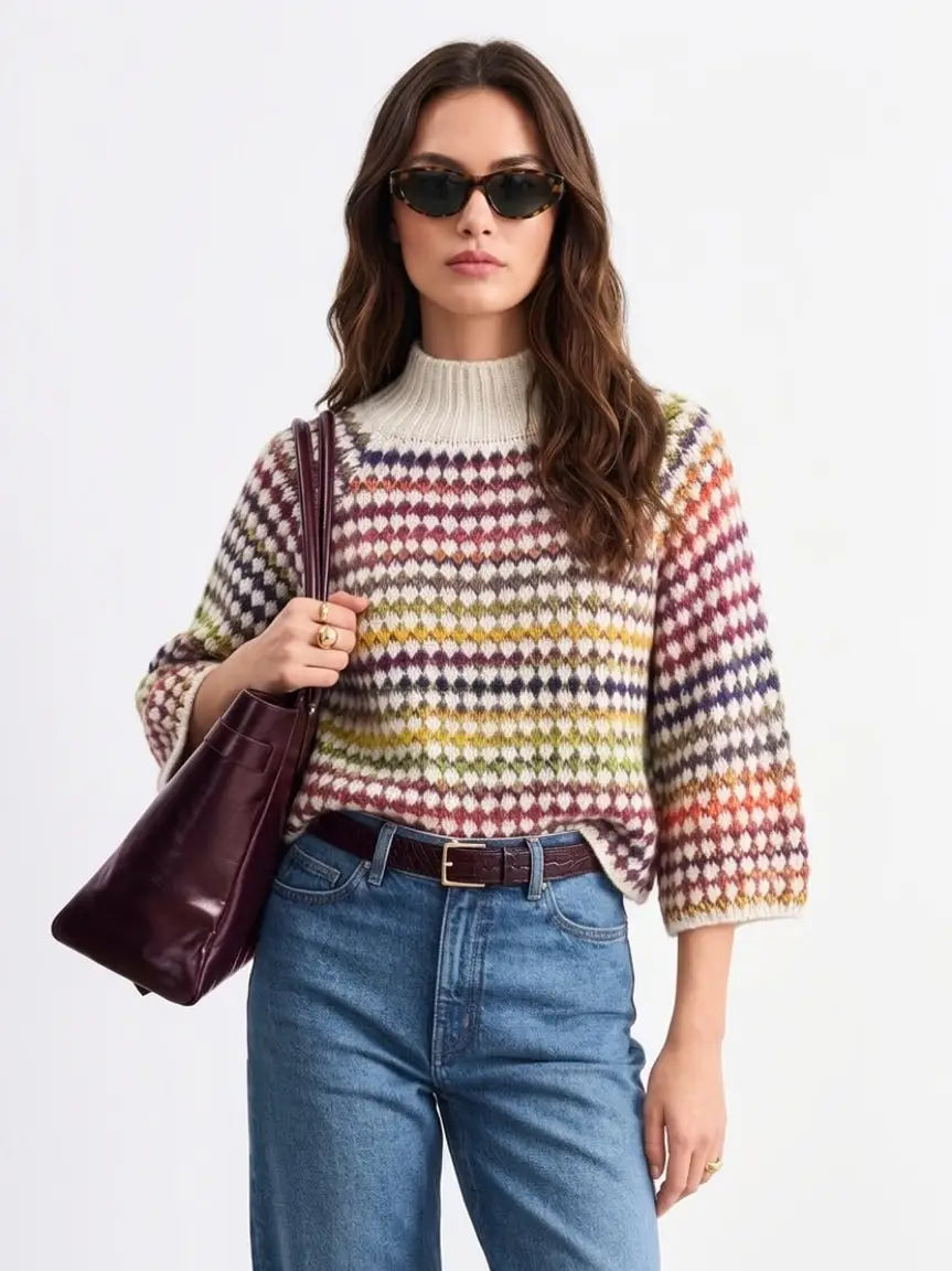 Multicoloured wool mix sweater