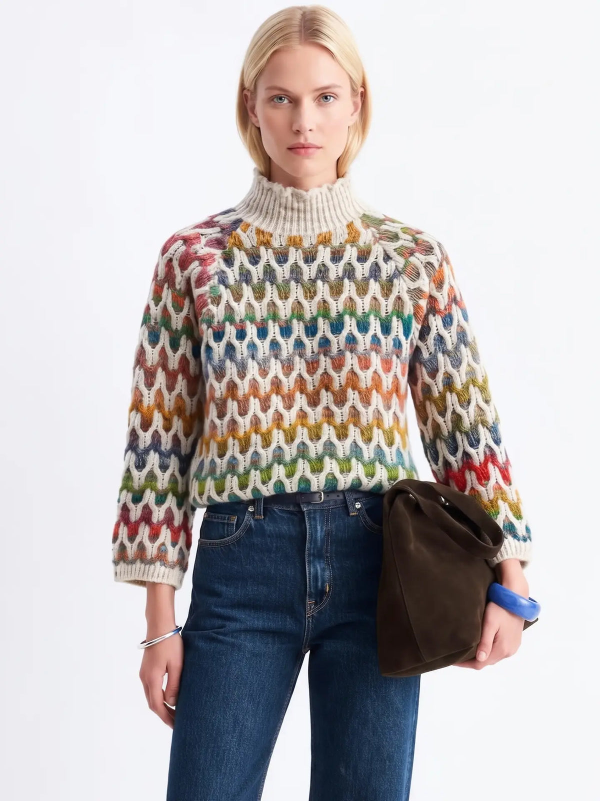 Multicoloured wool mix sweater