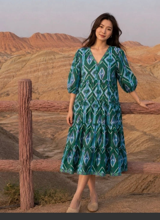 Boho bomuldskjole