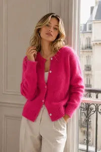 Kid mohair blend cardigan