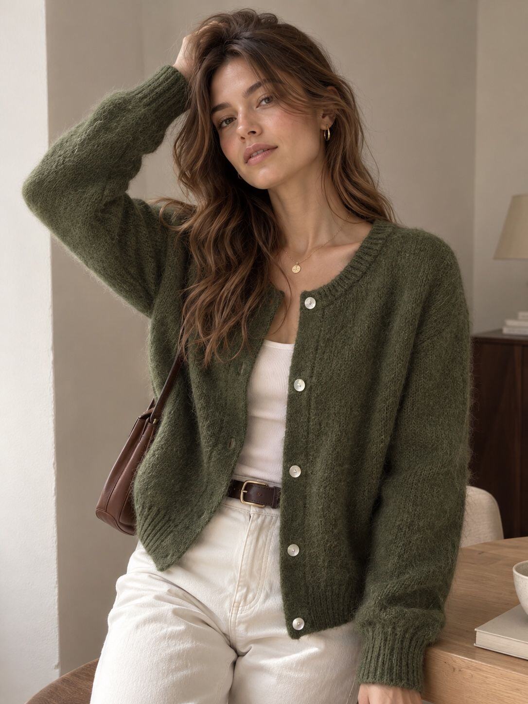 Kid mohair blend cardigan