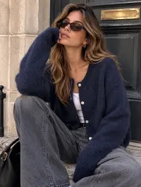 Kid mohair blend cardigan
